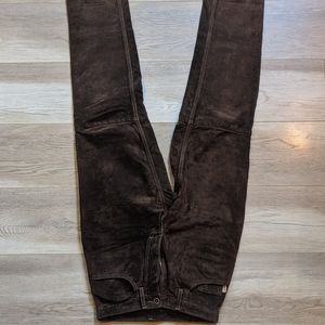 Vintage Womens Suede 100% Leather Pants 26